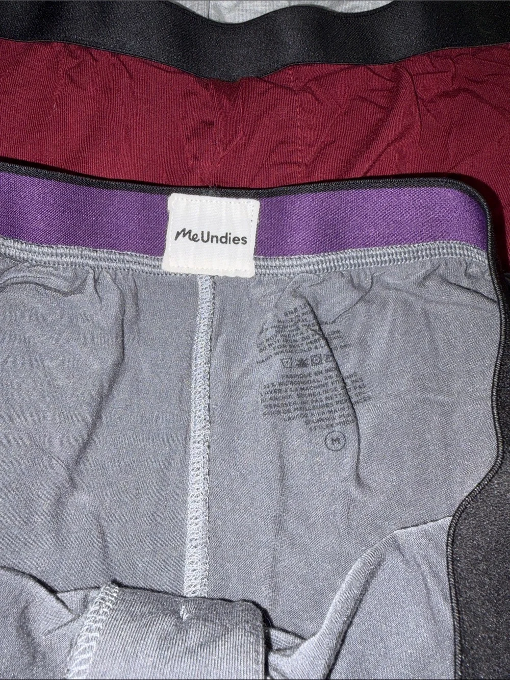 MeUndies Men’s Boxer Shorts - Gray, Maroon, White